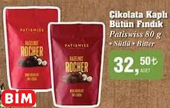 PATİSWİSS ÇİKOLATA KAPLI BÜTÜN FINDIK
